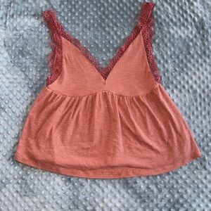 Umgee Rust Lace Detail Top